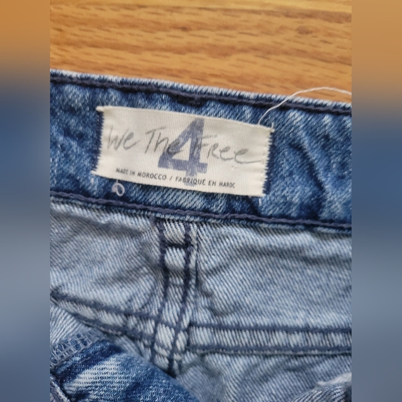 We The Free Distressed Denim Mini Skirt Size 4 Boho Festival Raw Hem - Picture 3 of 4